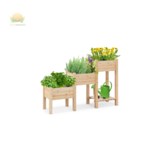 Elevated Flower Herb Vegetable Growing Box Holder for Balcony Courtyard Patio