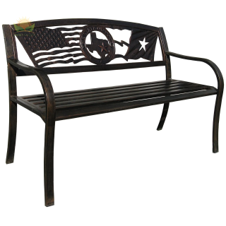Flags Over Texas Garden Bench