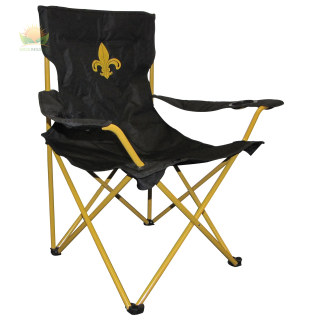 Fleur-de-lis Black Folding Lawn Chair