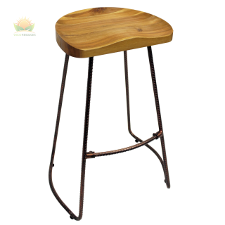 Iron Grove Wood and Rebar Stool