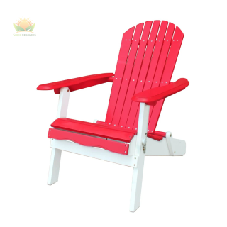 Red and White Folding Adirondack Chair