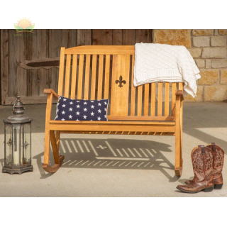 Sequoia Bench Rocker w Fluer de Lis