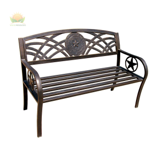 Texas State Seal Garden Bench