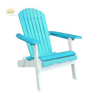 Turquoise and White Folding Adirondack Chair