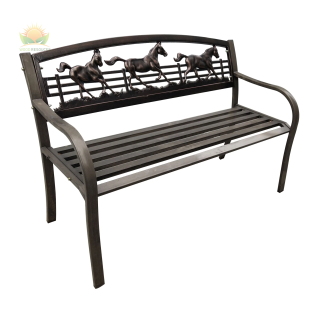Wild Horses Metal Bench