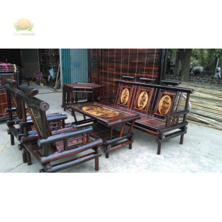 Bàn ghế tre 1