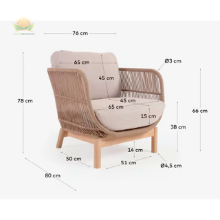 ghế gỗ + sắt  đan dây 1